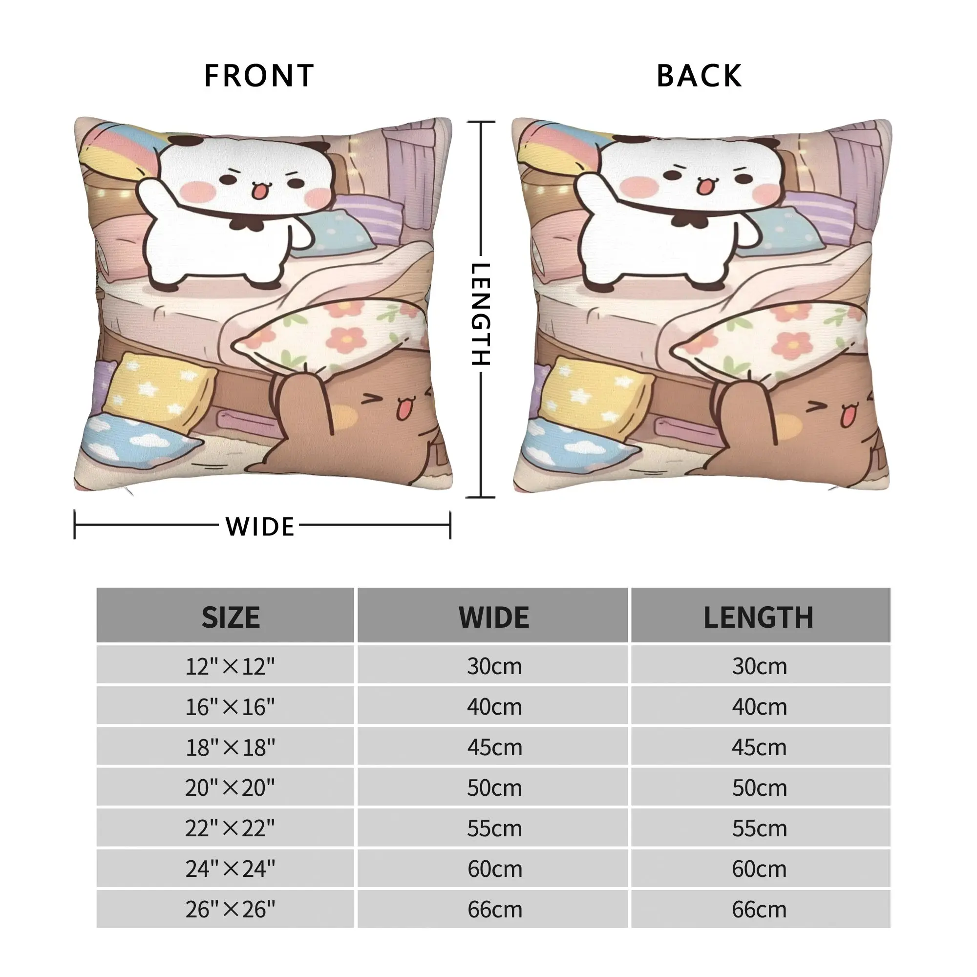 Pillow Cover Panda Bubu Dudu Pattern Design Cushion Cover  Vintage Pillow Case For Sofa Bedroom Home Decor Pillowcases