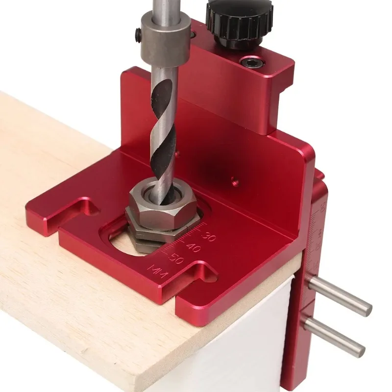 Three in one adjustable quick connect woodworking drilling guide punch positioning tool, tenon nail fixture