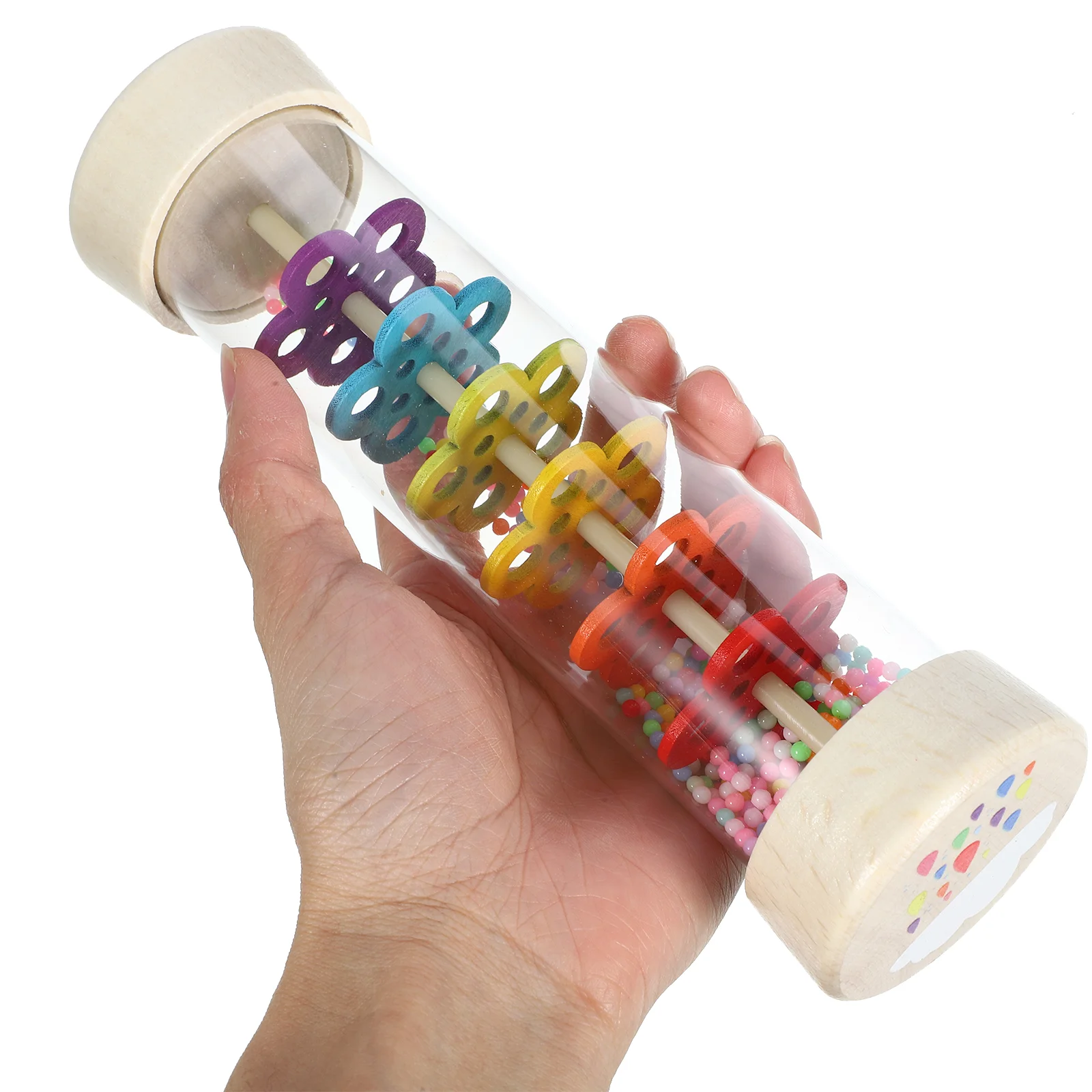 Wooden Rain Boom Sound Maker Shaker Stick Toy Recognition Rainbow Sounder Rainmaker Instrument Children Cognitive Rainstick