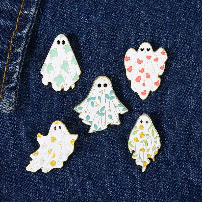 Broche Fantôme en Métal Spooky, Broches Décoratives Anime, Danemark ges pour Sac à Dos, Cadeau d'Halloween et de Noël, Vente en Gros