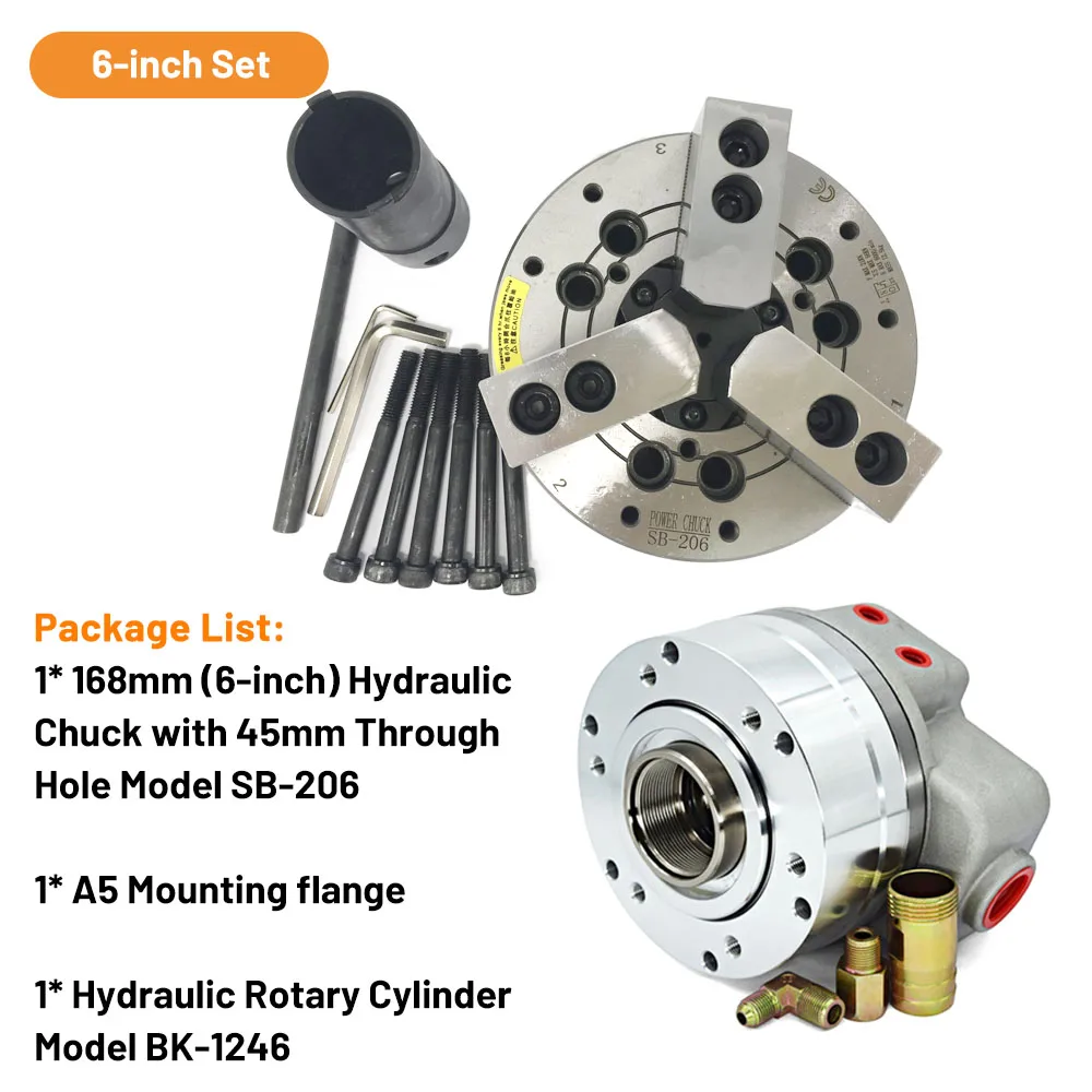 4-10 Inch Hollow Hydraulic Chuck with High Speed Hydraulic Rotary Cylinder 3 Jaw 110-254mm Chuck SWACHUAW BK-1246 for CNC Lathe - Image 6