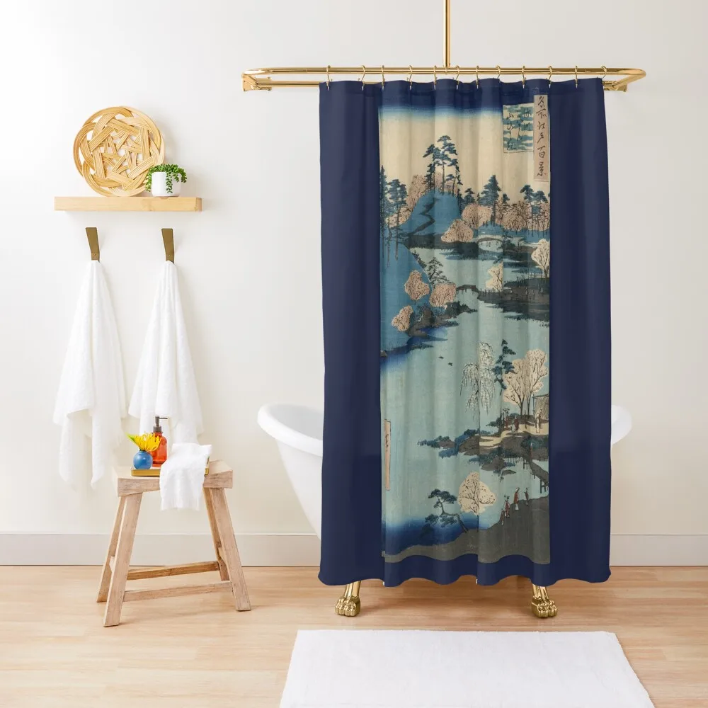 

Vintage 1800's Japanese River Landscape Art Shower Curtain Shower For Bathrooms Modern Bathroom Accessories Curtain