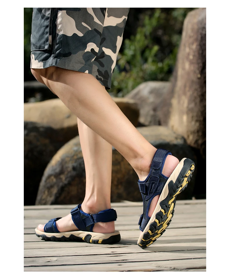 Große Größe Sommer Bequeme Outdoor-Herrensandalen Leichte Herrenschuhe für Männer Freizeitschuhe Wasserwander-Sandalen Weiche Strandsandalen – Detail 25