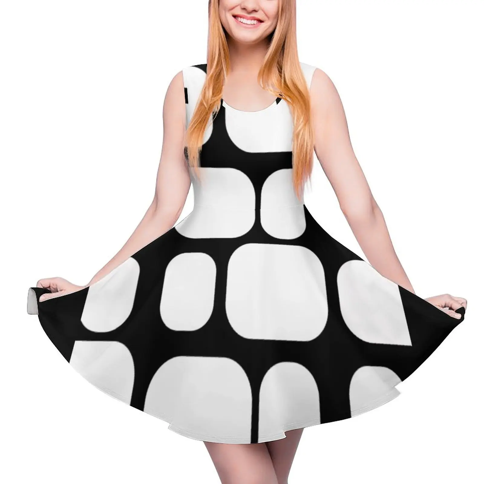 

Mid Century Mod Inspired Block Print Sleeveless Dress Long veiled dresses Prom gown