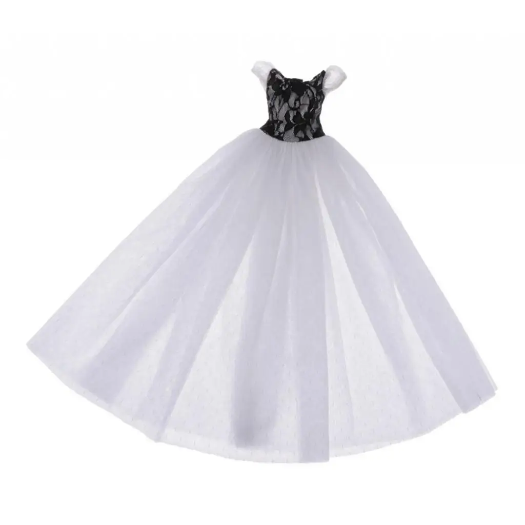 

Luxury Doll Wedding Dress Black Pink White Five Layers Princess Party Clothes for 1/4 BJD Dolls Accessories