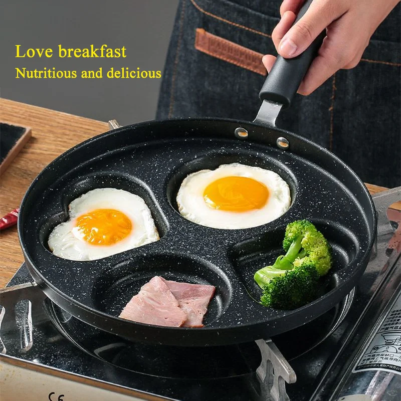 Medical Stone 4 Hole Cooking Egg Ham Pans Thickening and durability Frying Pan Non Stick Breakfast Burger Egg Pancake Cookware