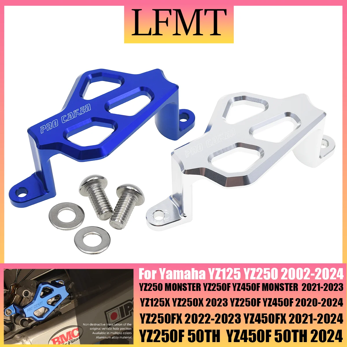 

For YAMAHA YZ125 YZ125X YZ250 YZ250F YZ250FX YZ450F YZ450FX 2021-2024 Motorcycle CNC Rear Brake Caliper Guard Protector Cover