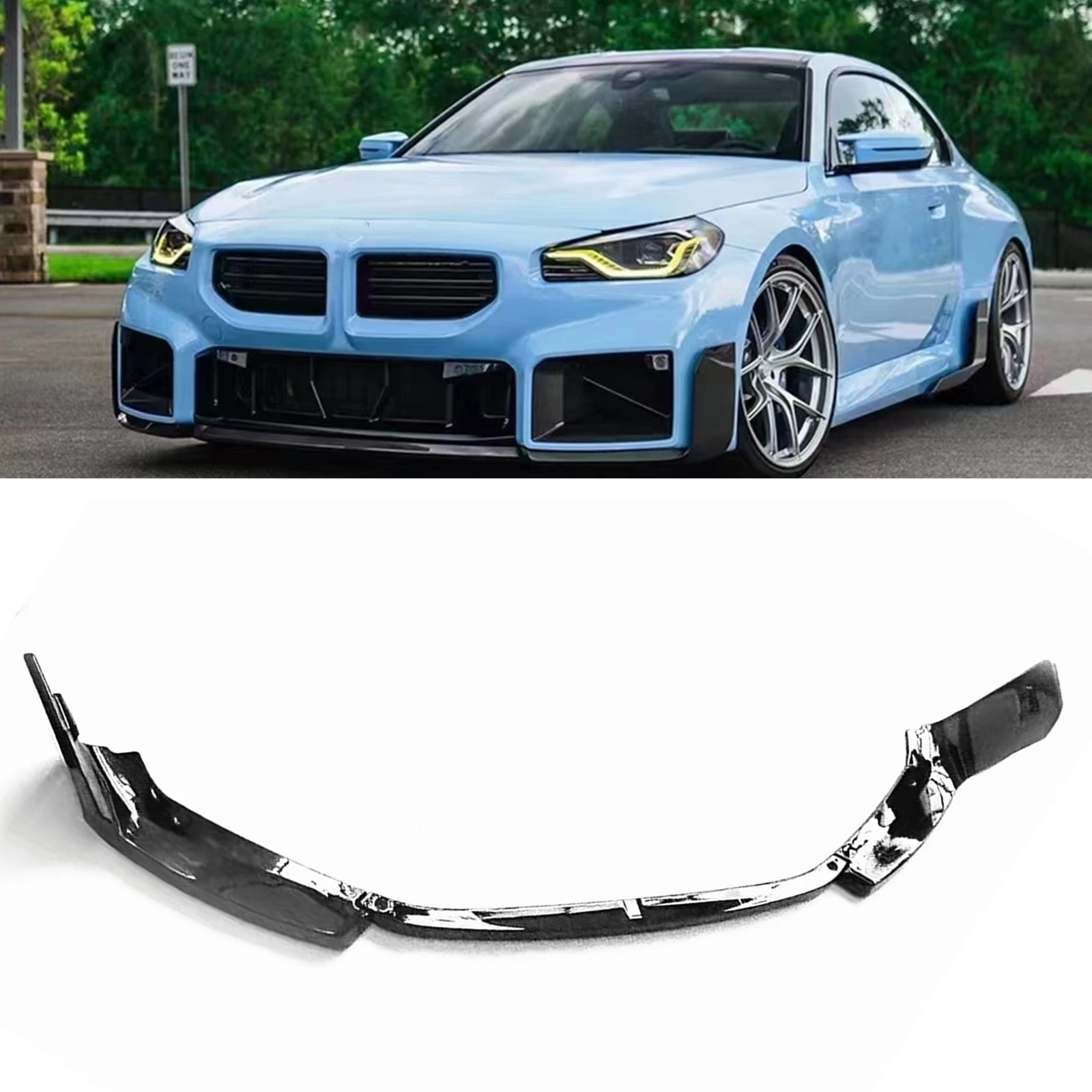 

For BMW M2 G87 2023-2024 Front Bumper Spoiler Lip Glossy Black Car Lower Splitter Blade Protector Plate