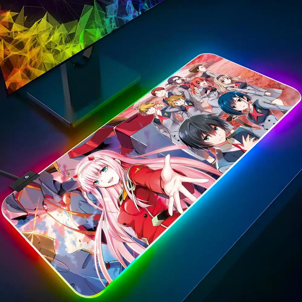 Zero Two Darling In The FranXX Simple Mouse Pad Xxl Laptop Mat Gaming Rgb Mousepad Backlit Keyboard Gamer Girl Table Pads Deskpa