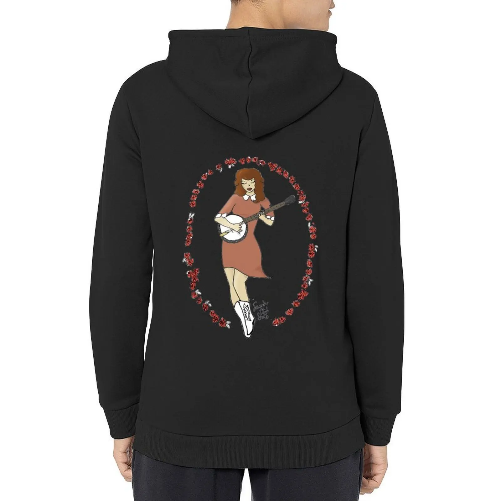 

Bluegrass Gal Banjo Pinup Girl Hoodie men clothing mens clothes men's coat hoodies for men high quality