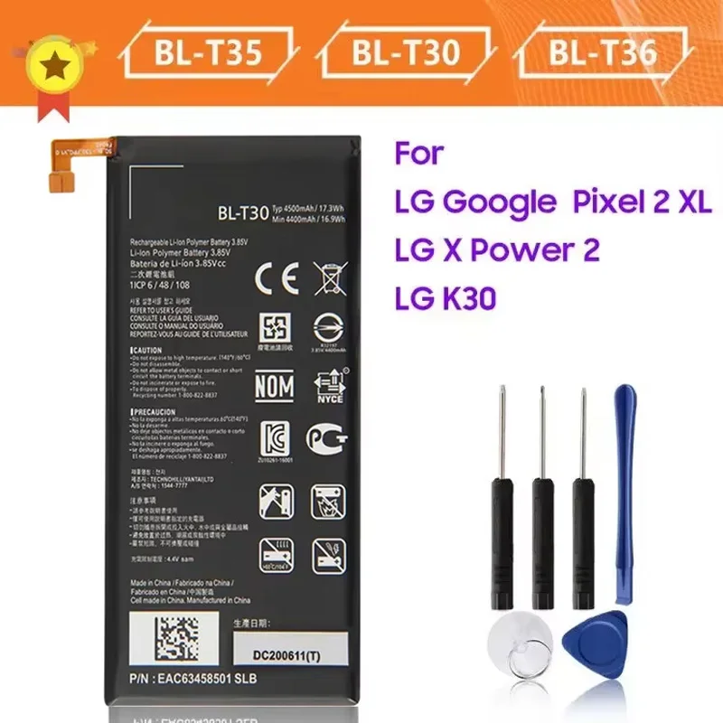 

Новый аккумулятор BL-T35 для LG Google Pixel 2 XL Pixel 3 Walleye K30 X410TK X410 LG X Power 2 M320F M320TV M322 K10 L63BL