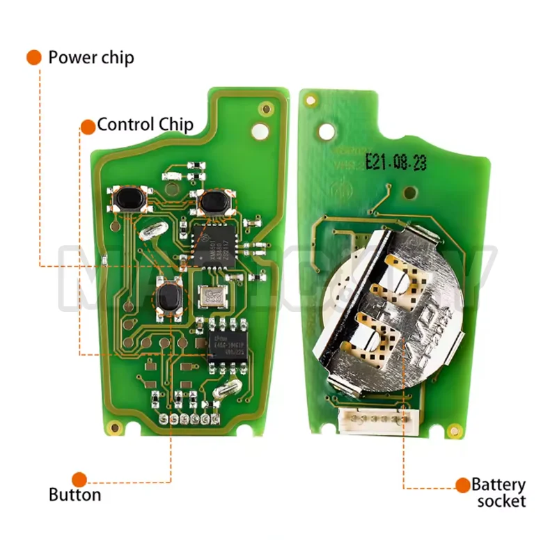 1/2/5 Uds Xhorse XKAU01EN VVDI llave remota abatible Universal con cable para AUDI tipo 3 botones