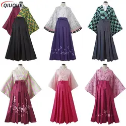 Kamado Tanjirou Nezuko Kochou Shinobu Tomioka Giyuu Kanroji Mitsuri Tsuyuri Kanao Cosplay Costume Kimono Dress Anime Suit