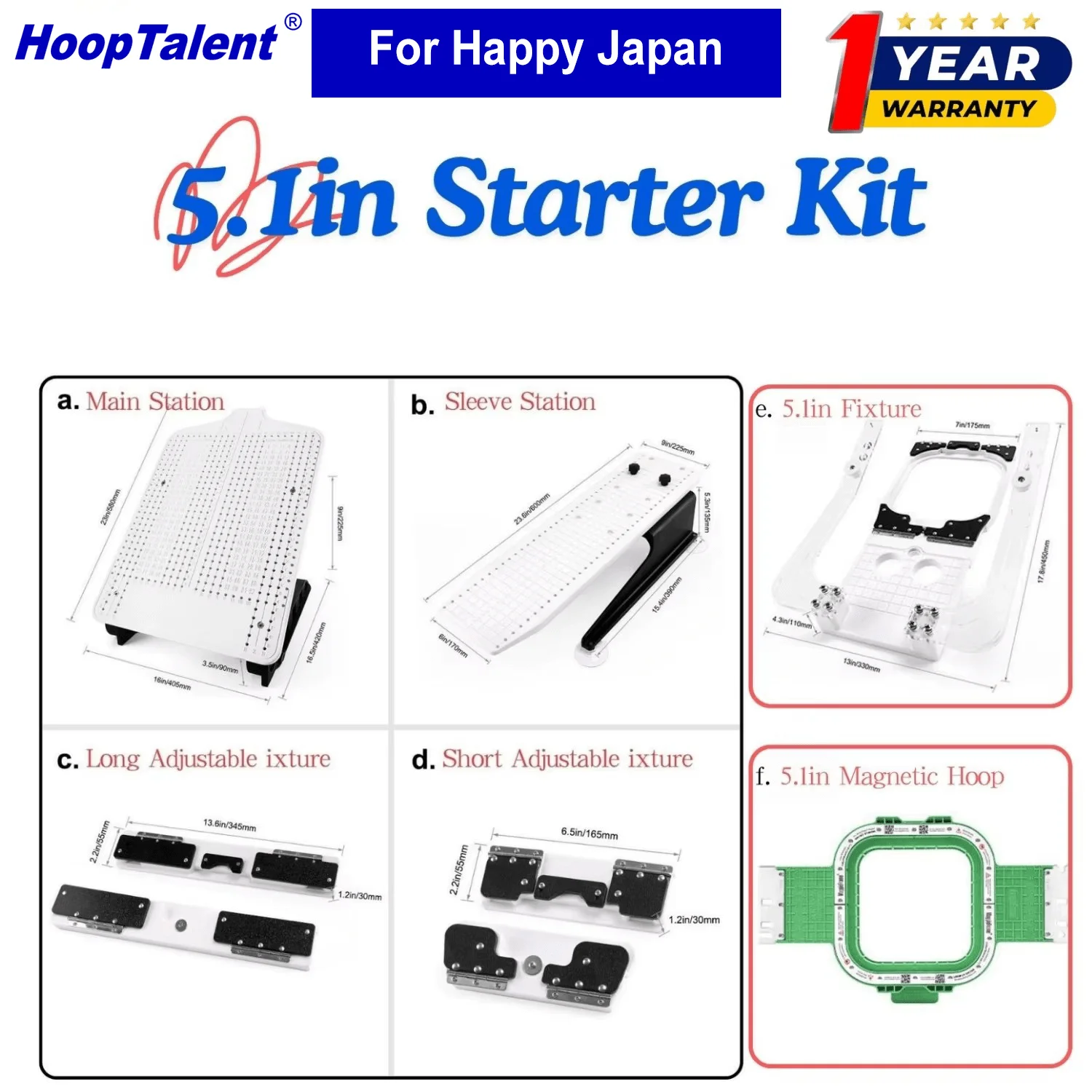 

Hoop Master Hooping station Start kit Mighty Hoop for Happy Japan HCS1201 HCH701P HCD3E HCU1201 HCD1501 Embroidery Machine