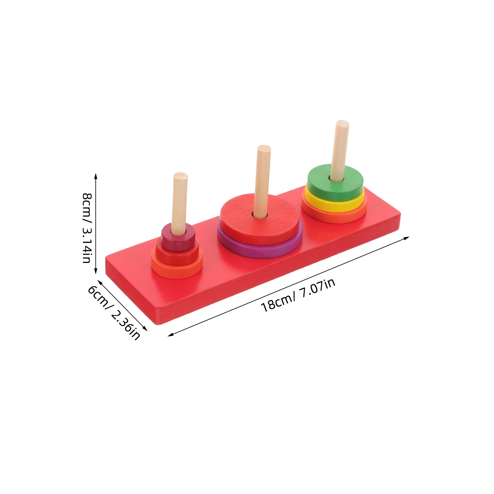 Juego de rompecabezas de madera para niños, torre de apilamiento de anillo colorido, Juguetes Educativos de desarrollo para niños, torre de apilamiento de madera, 1 Juego