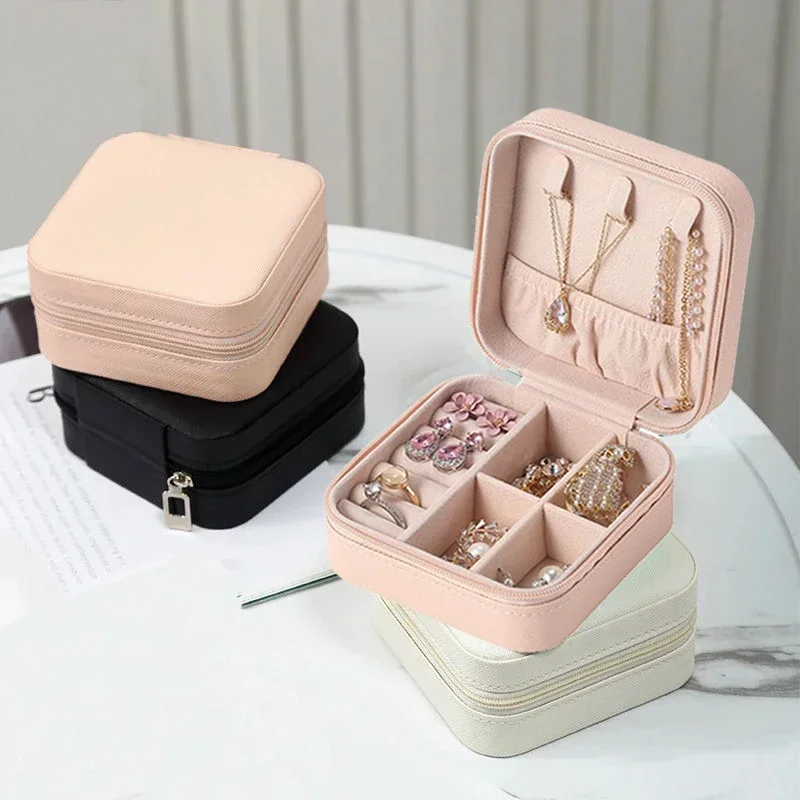 

2022 Jewelry Organizer Display Travel Jewelry Case Boxes Portable Jewelry Box Leather Storage Joyeros Organizador De Joyas