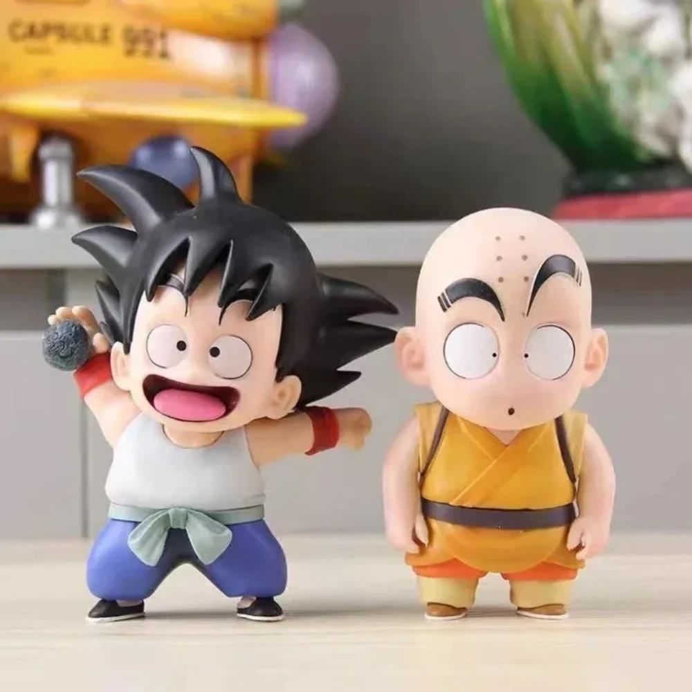 애니메이션 드래곤 볼 손오공 애니메이션 피규어 Krillin Fuguire 어린 시절 귀여운 모델 PVC 동상 책상 장식품 컬렉션 장난감 선물