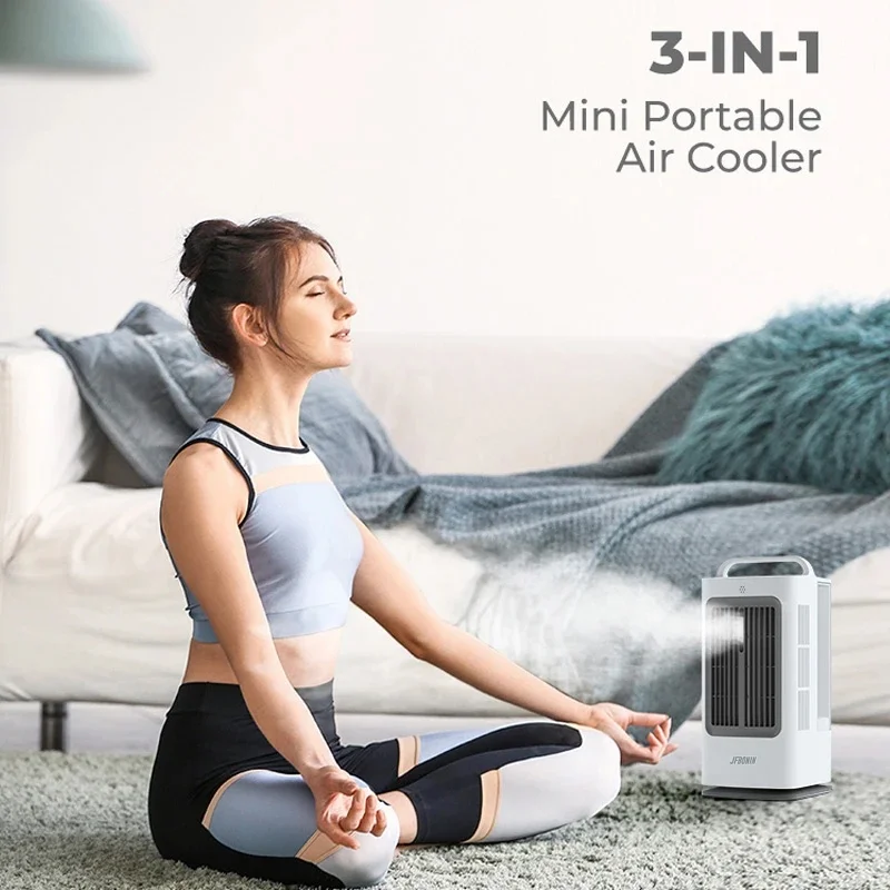 1700ml 3-IN-1 Mini Portable Air Cooler with Intelligent Touch Control 120 Degree Swing Air Conditioner 3-Speed Household Desk