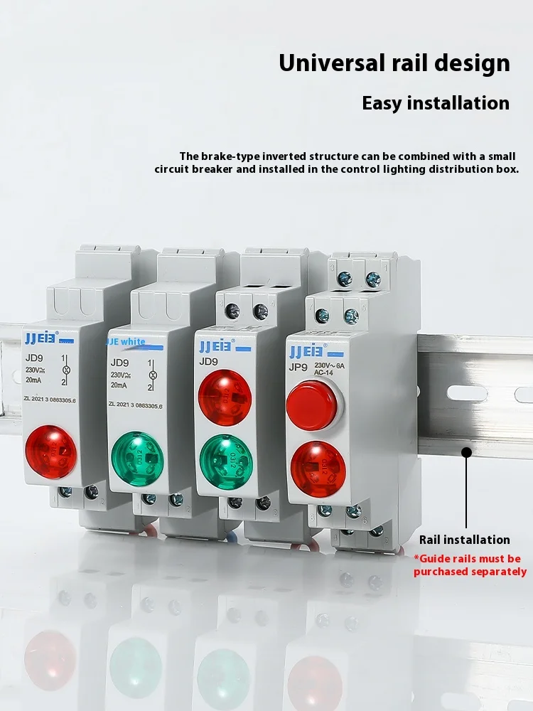 Rail-type Button Switch Indicator Light Self-reset 24v230v Self-locking Button C45 Rail Button Light