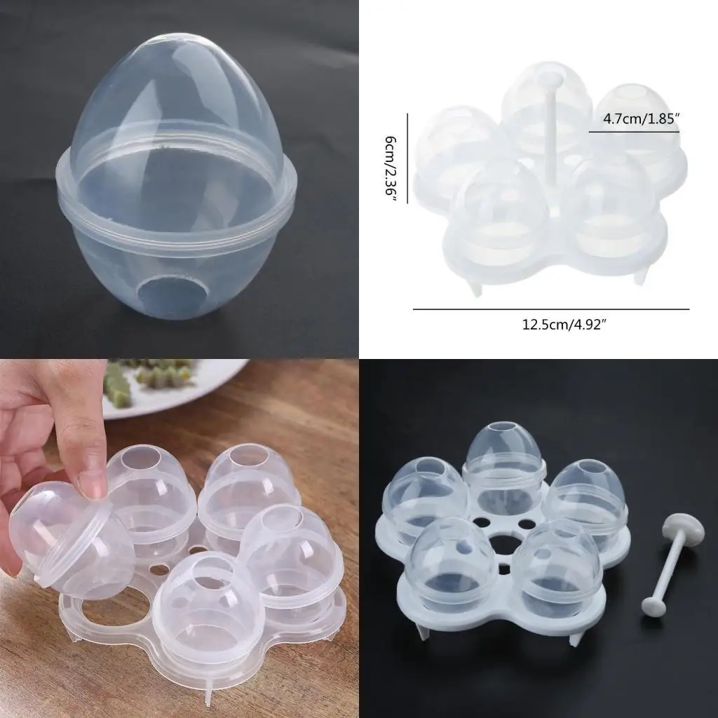 

E8BD Hard Boil Eggs Without for Shell Egg Poacher Cups Non-stick Egg Dividers Molds 5