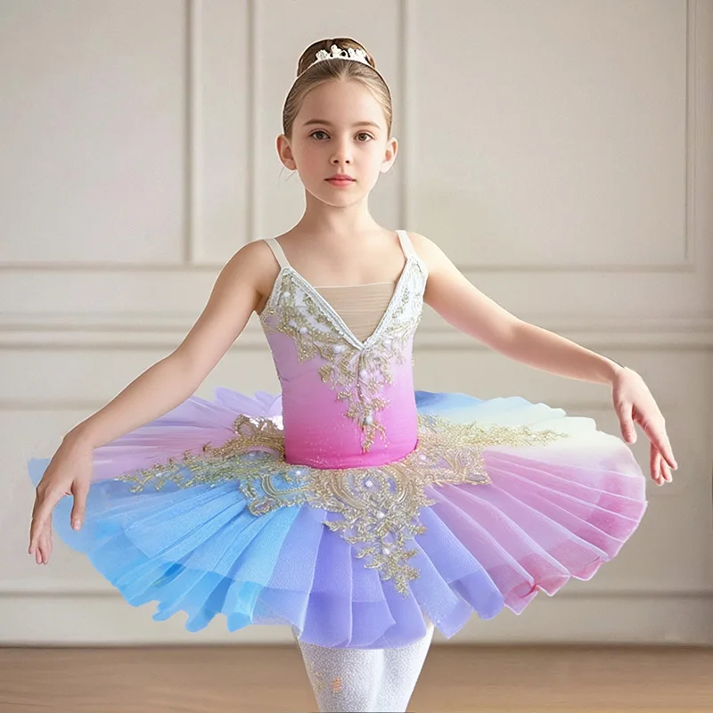 

Платье для балета и танцев для девочек, детская одежда-пачка для выступлений, платье, сетчатое платье принцессы для девочек на День защиты детей