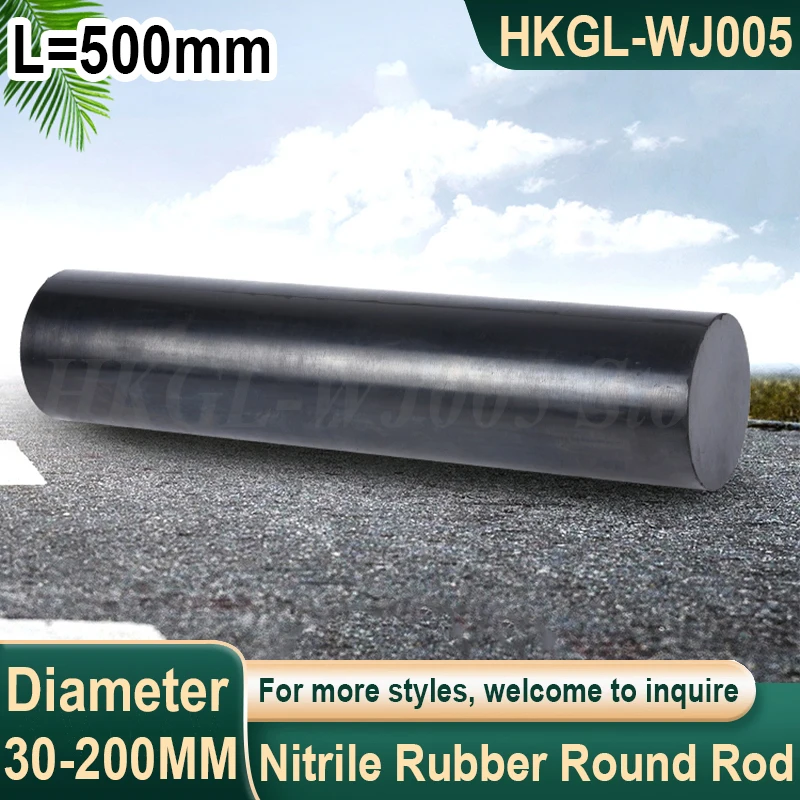 

Customizable Black Solid Nitrile Rubber Round Rod Oil Resistant Waterproof Sealing NBR Round Bar Rubber Rod Dia 30-200mm