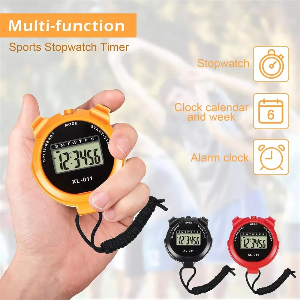 متعددة الوظائف ساعة توقيت عداد يده الرياضة ساعة توقيت شاشة ديجيتال اللياقة البدنية الموقت الرسالة Draagbare