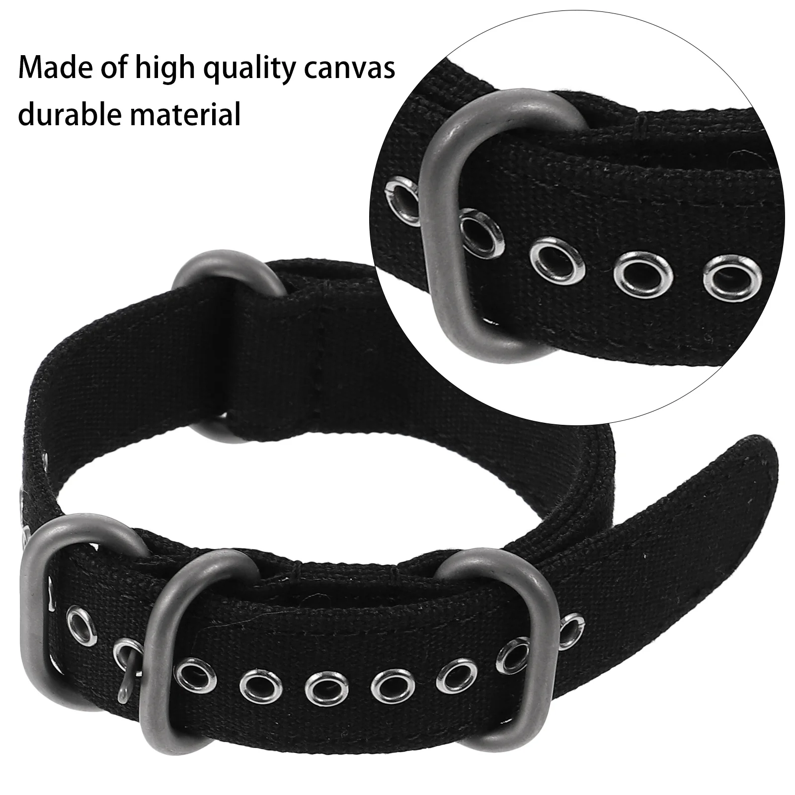 

1Pcs Canvas Watch Strap Advanced Technology Smooth Round End Holes Durable Comfortable Wear Resistant Replacement Bands