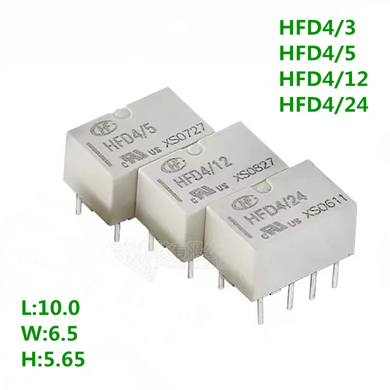 

10pcs/lot Signal Relay HFD4/5 HFD4/12 HFD4/24 HFD4/3/5/12/24 3V 5V 12V 24V 2A 8PIN Two sets of conversion DIP8