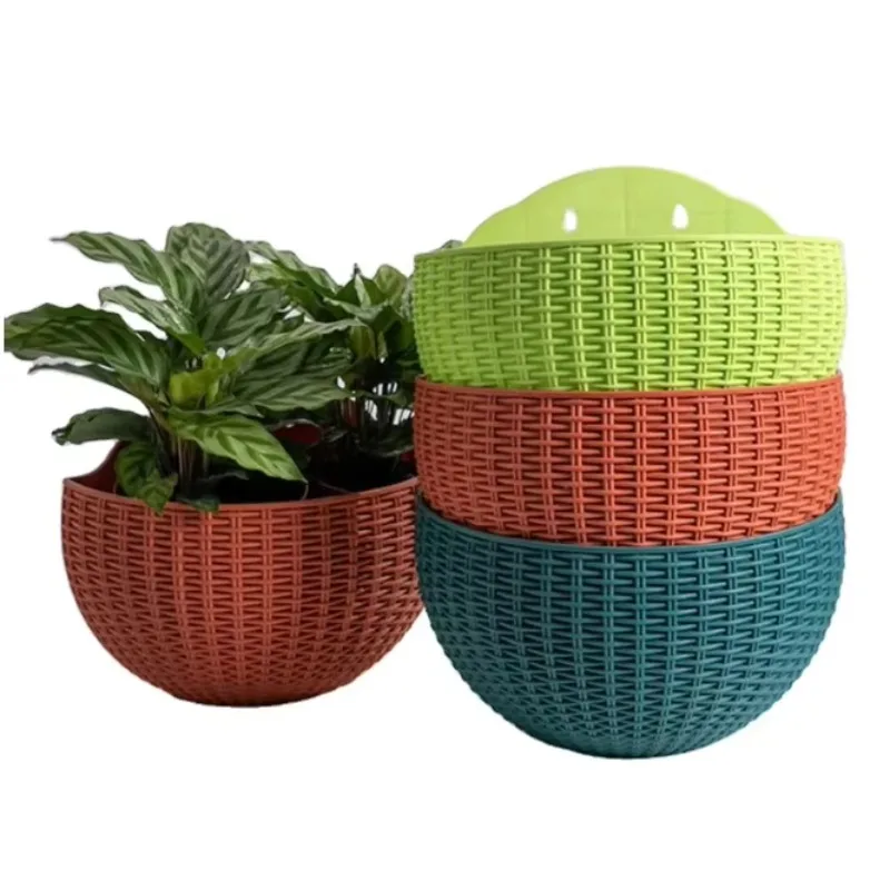 

material wall-mounted plastic flower pot New home decoration Balcony flower pot bucket Outdoor garden hanging basket