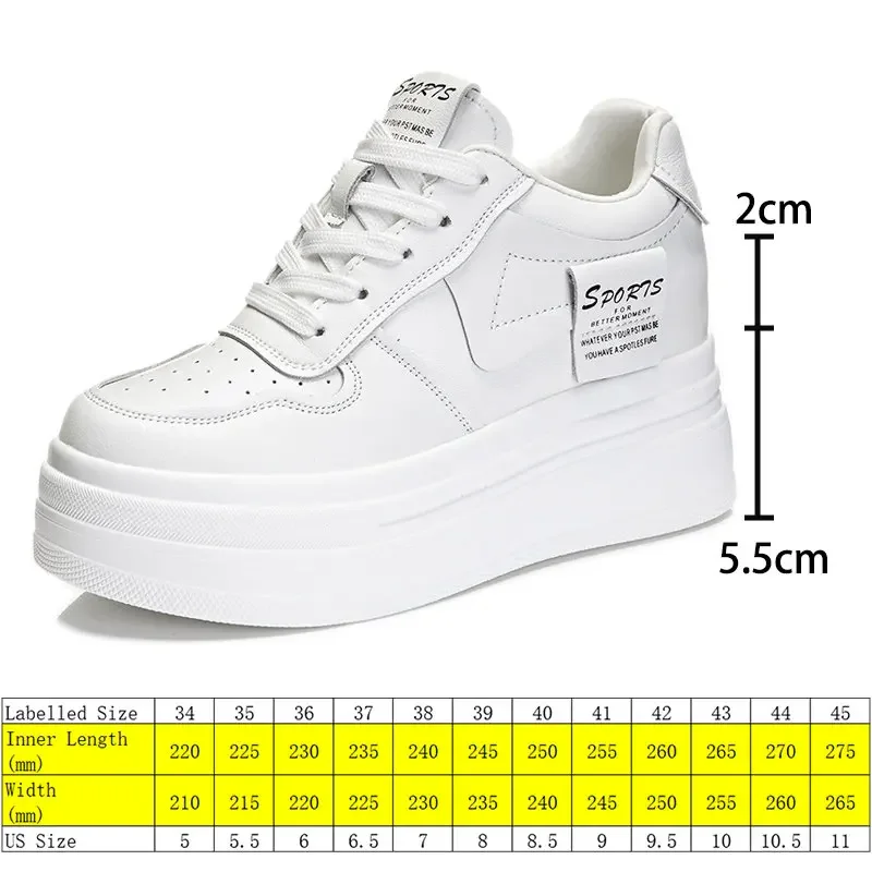 Fujin 8cm Cow Genuine Leather Females Comfy Casual Ladies Vulcanize Women Platform Autumn Autumn High Brand Sneakers Breathable