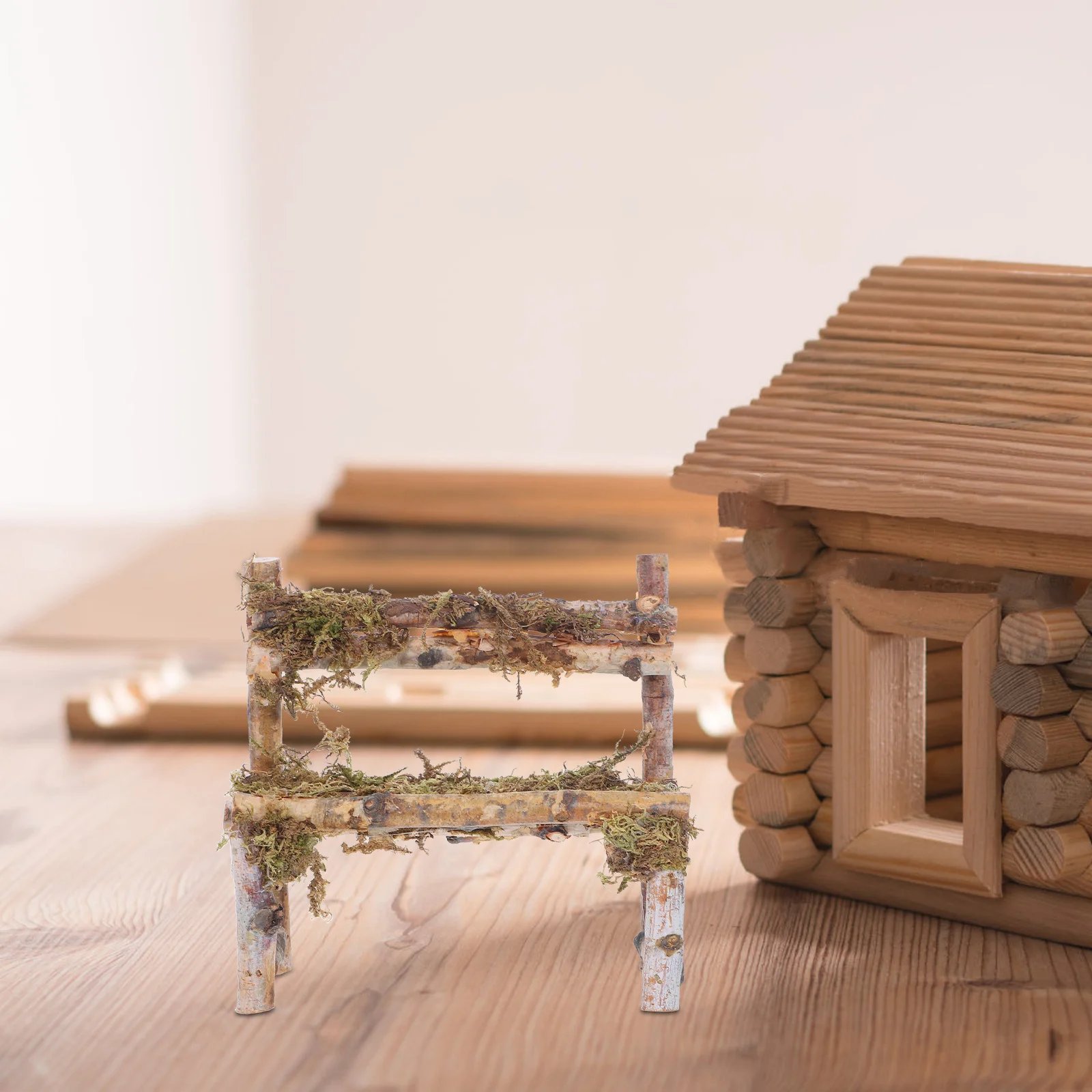 

Miniature Wood Chair Ornament Small Detailed Micro Landscape Garden Bench Decoration Dollhouse Accessories Realistic Furniture