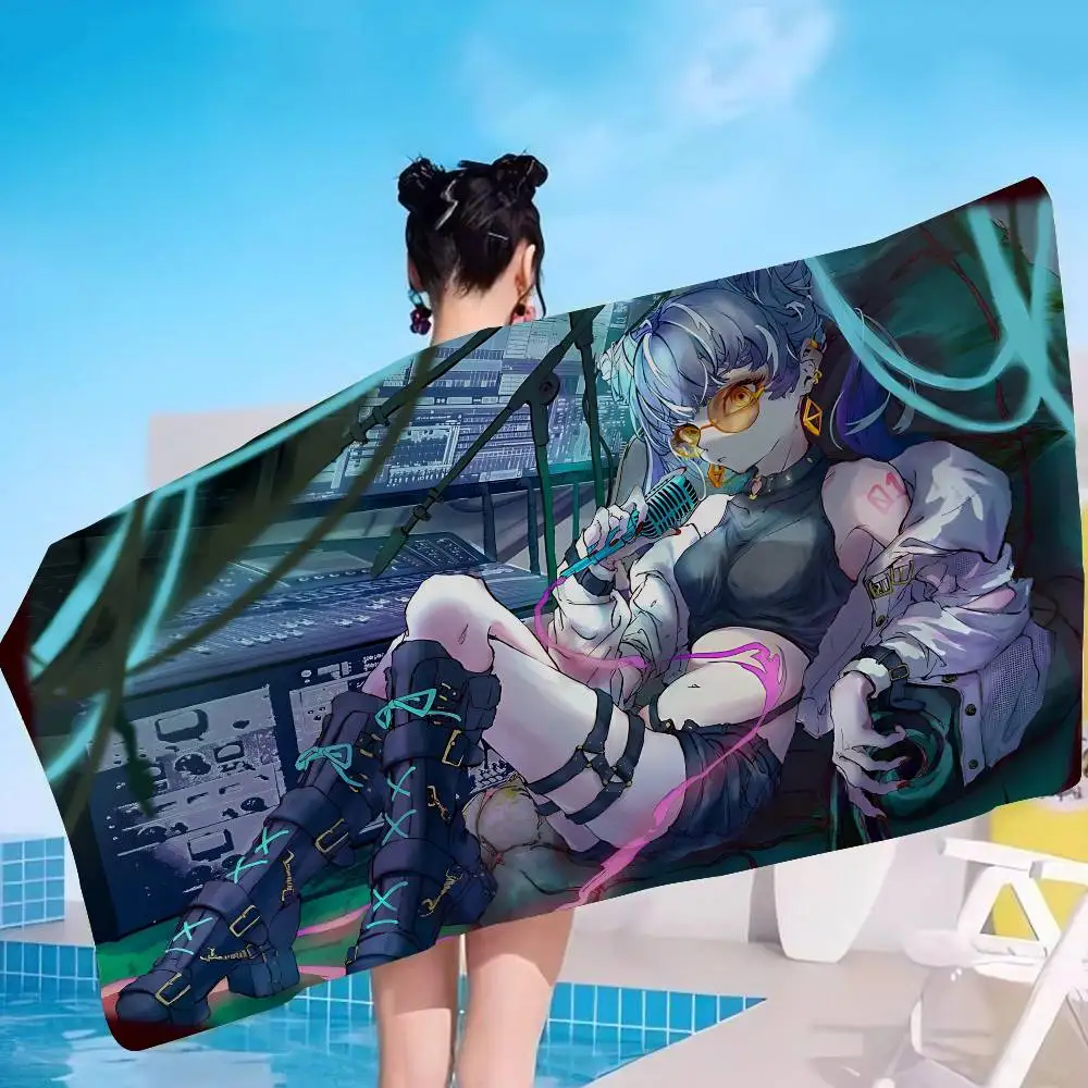 PJSK Project Sekai Colorful Stage Microfiber Blanket Quick Drying Beach Towels Oversized Printing Super Pool Towel Blanket