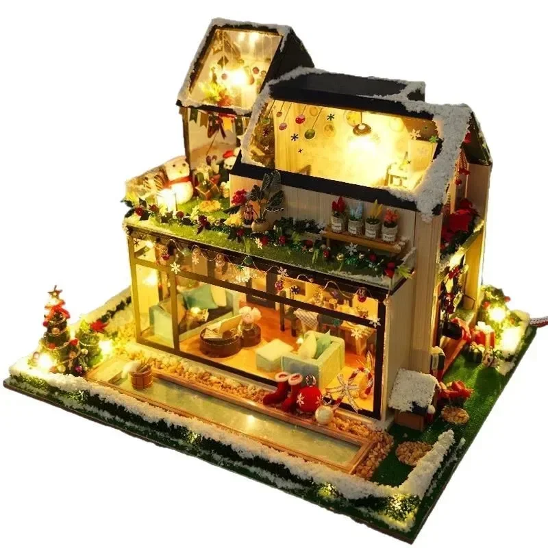 Handmade Luxury Villa House Model Chinese Style Cottage Architectural Miniature for Home Decor