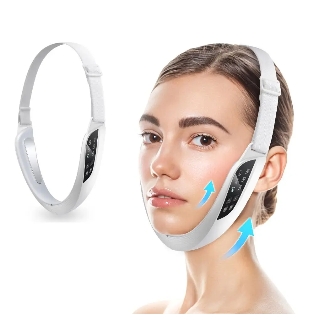 Appareil électrique EMS amincissant pour le visage, Micro-courant, 6 Modes, 8 niveaux, outil de Lifting du visage, élimination du Double menton, soins de la peau