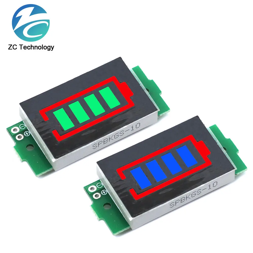 1S - 4S-8S Module indicateur de capacité de batterie au Lithium unique 3.7V 4.2V affichage bleu testeur de puissance de batterie de véhicule électrique Li-ion