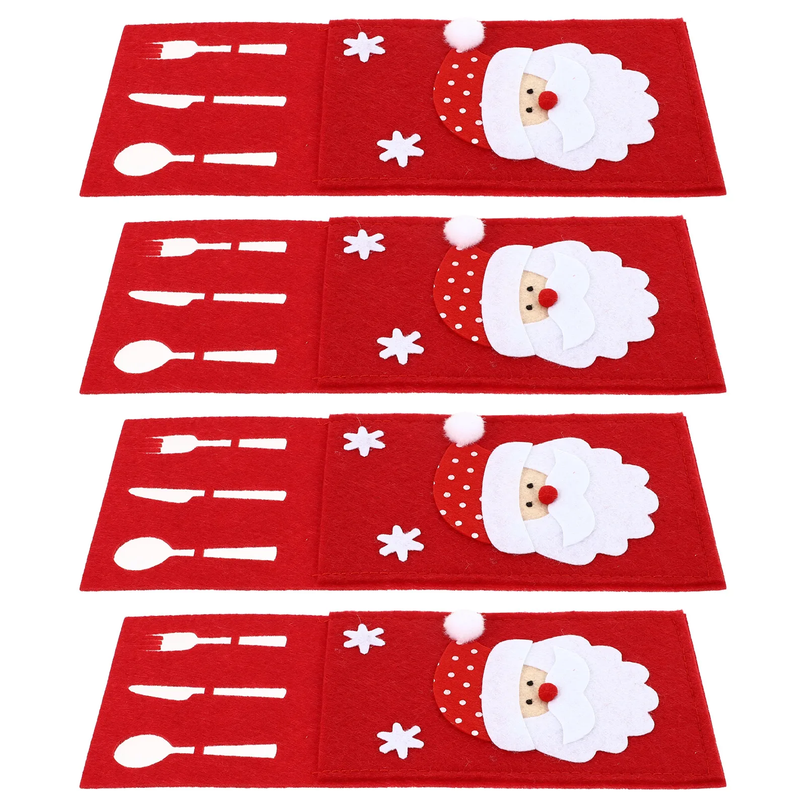 

4Pcs Non Cutlery Dinning Table Decor Bag Tableware Pocket Dinning Decor Storage Xmas Supply Baggies Centerpiece Cover