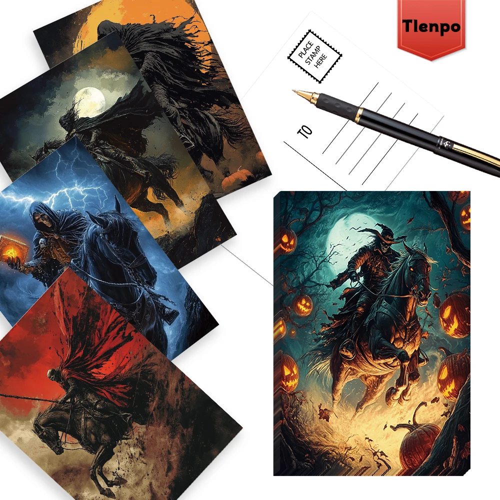 32 Stück, kopflose Reiter-Postkarte, dunkle Serie, Geburtstags-/Jubiläumsgeschenk, Sammlerstück, geeignet zum Verschenken, kann verschickt werden.
