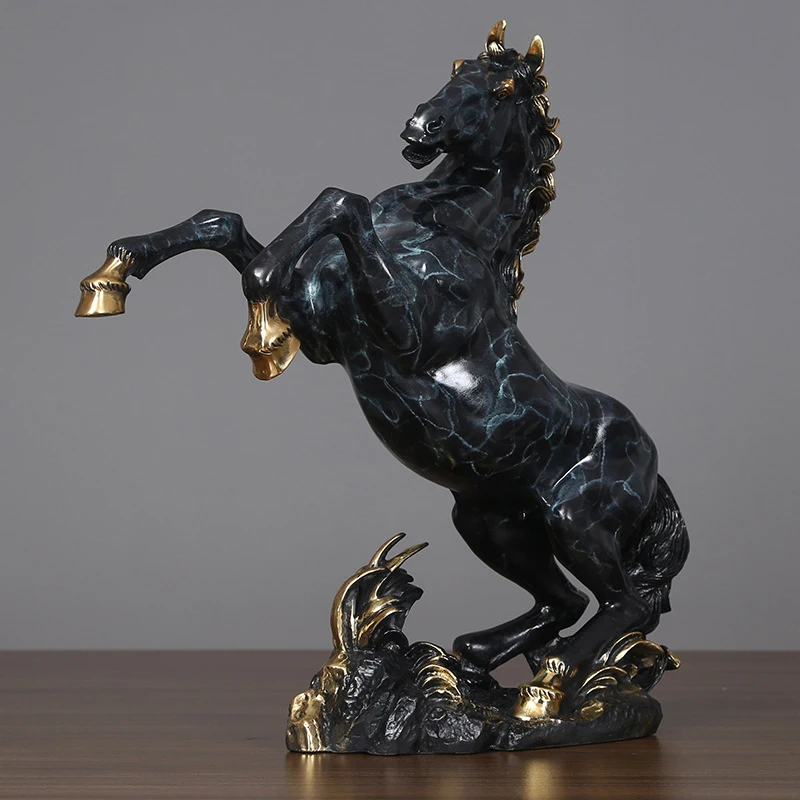 Bronze Horse Sculpture Bronze Horse Statue Antique Rearing Horse Statues Lost Wax Casting Art Crafts For Home Office Decor Gifts