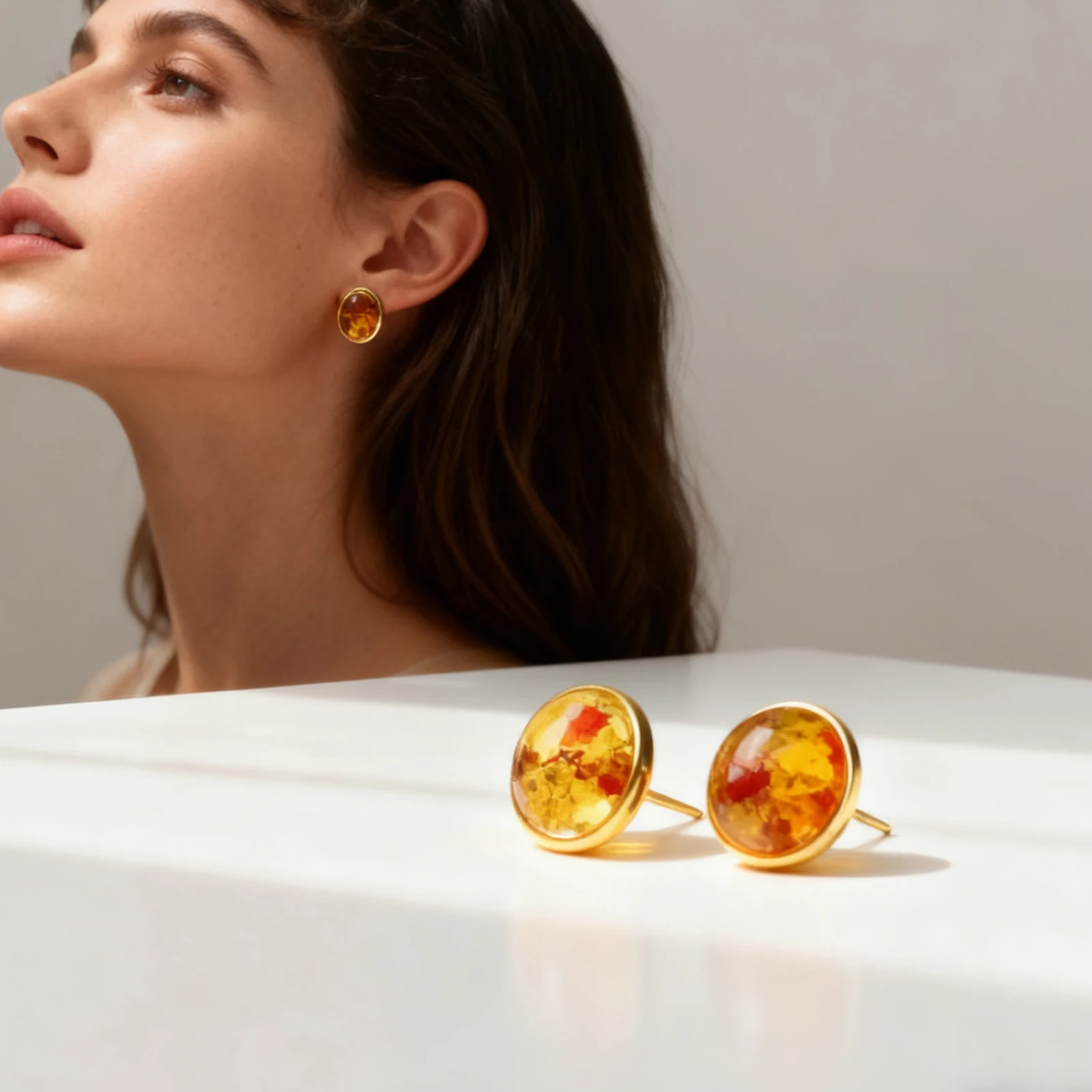 

Женские серьги-гвоздики с цветочным янтарем, квадратные серьги-гвоздики 7,3 мм, стерлинговое серебро, розовое золото, натуральный балтийский янтарь, романтический любовный подарок для нее