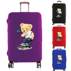 Luggage Cover Suitcase Protector Skateboard Bear Thicken Elasticity Dust Cover Travel Anti-scratch Protective 18-32 Inch Trolley