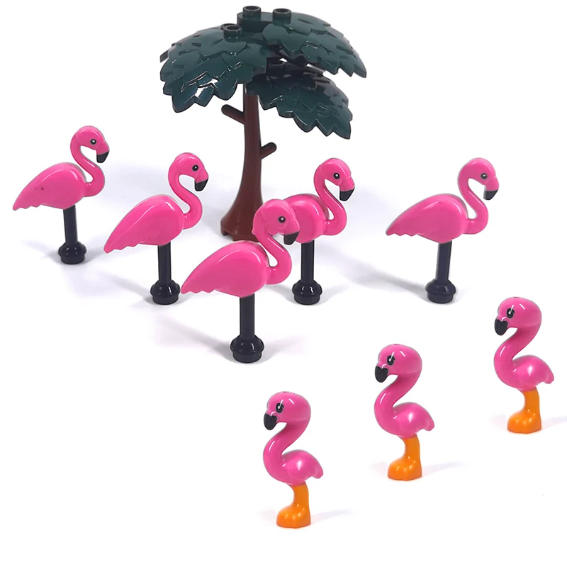 

New Animal Adult/Juvenile Flamingo Phoenicopteridae MOC Building Blocks Zoo Pet Bricks Toys Compatible With LEGO