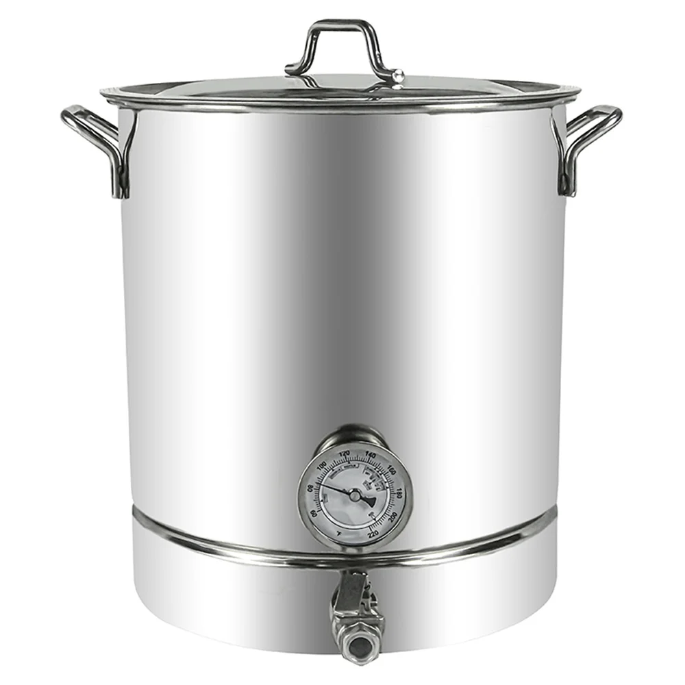 

Home Beer Brew Kettle Stainless Steel Brewing Pot with Drilled Bottom Thermometer Bar Beer Home Brewing Supplies 30L 40L 60L