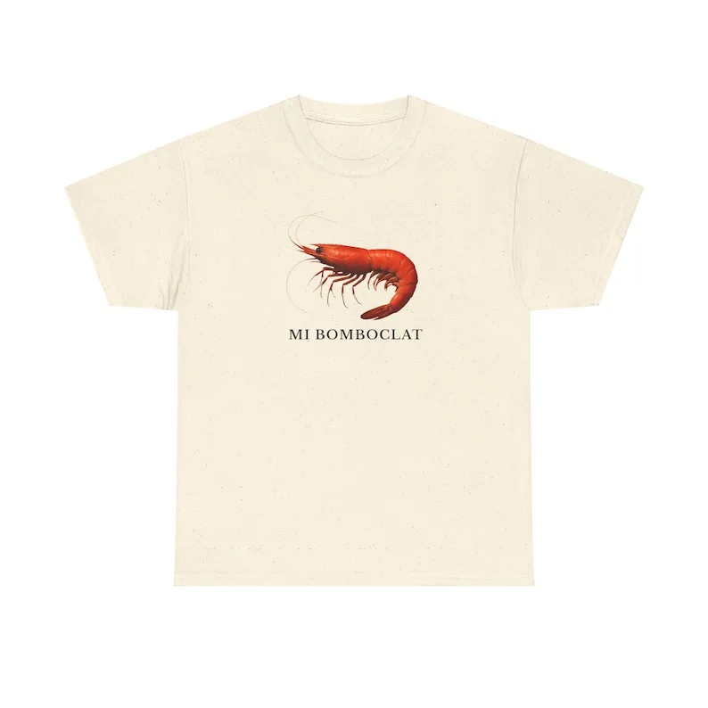Mi Bomboclat Shrimp Meme Camisa de estilo retroFunny Fish TeeGag Regalos ShirtFisher Camiseta unisex, Boba de pescado tonto Y2k ShirtHilarious