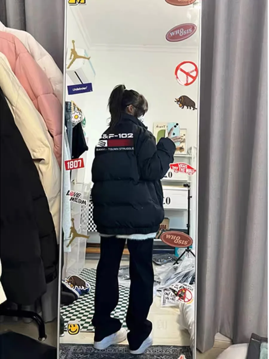 سترة قطنية مقاومة للماء بأسلوب الشارع للرجال، معطف شتوي سميك، نمط الهيب هوب العصري الأمريكي، تصميم فضفاض غير رسمي