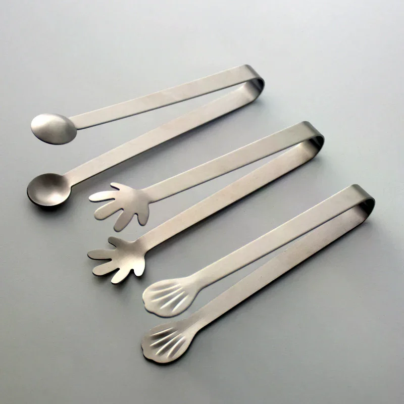 Stainless Steel Ice Tongs Portable Coffee Sugar Cubes Mini Serving Tongs BBQ Meat Tong Macaron Food Clamp for Coffee Bar Party