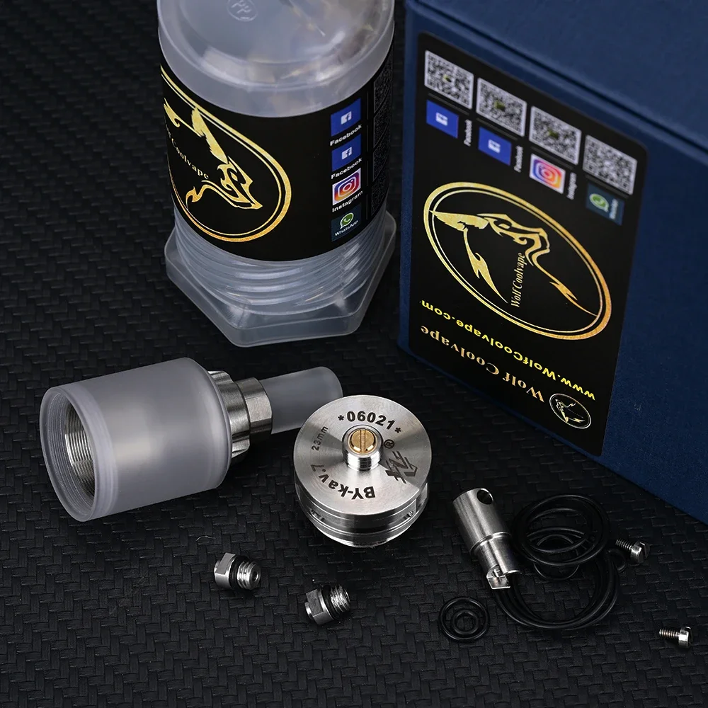 Wolfcoolvape BY-Ka V7 MTL RTA 23mm 3ml Vape Tank 316SS Single Coil Rebuildable Atomizer Full Kit Version for E-Cigarette Mods