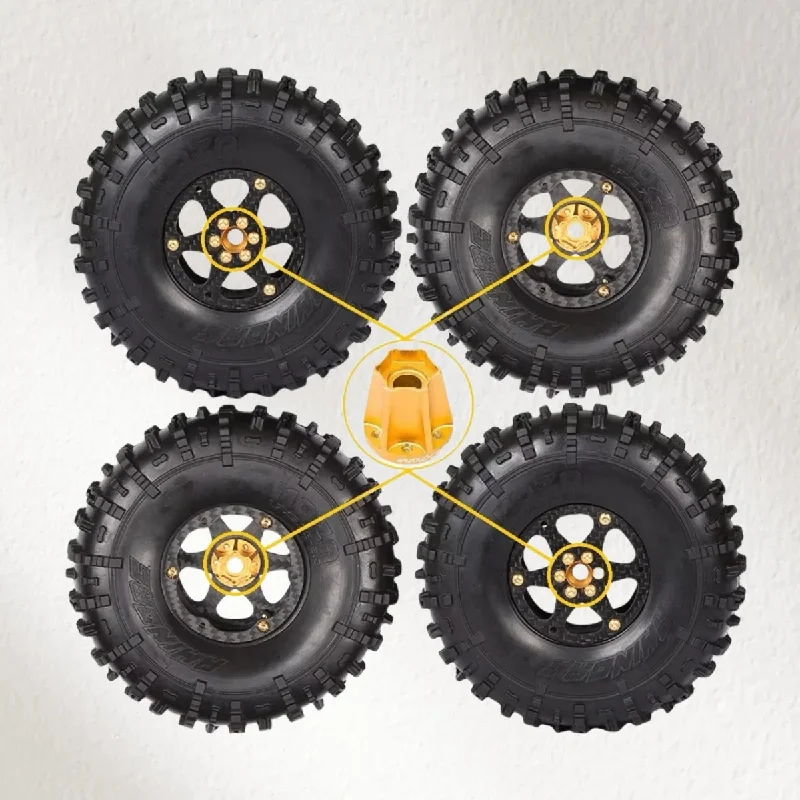 

RhinoRC MOZA 2,2-дюймовые шины для соревнований, узкий алюминиевый обод из углеродного волокна N2401 для 1/10 RC Crawler Pro Sporty Class Super