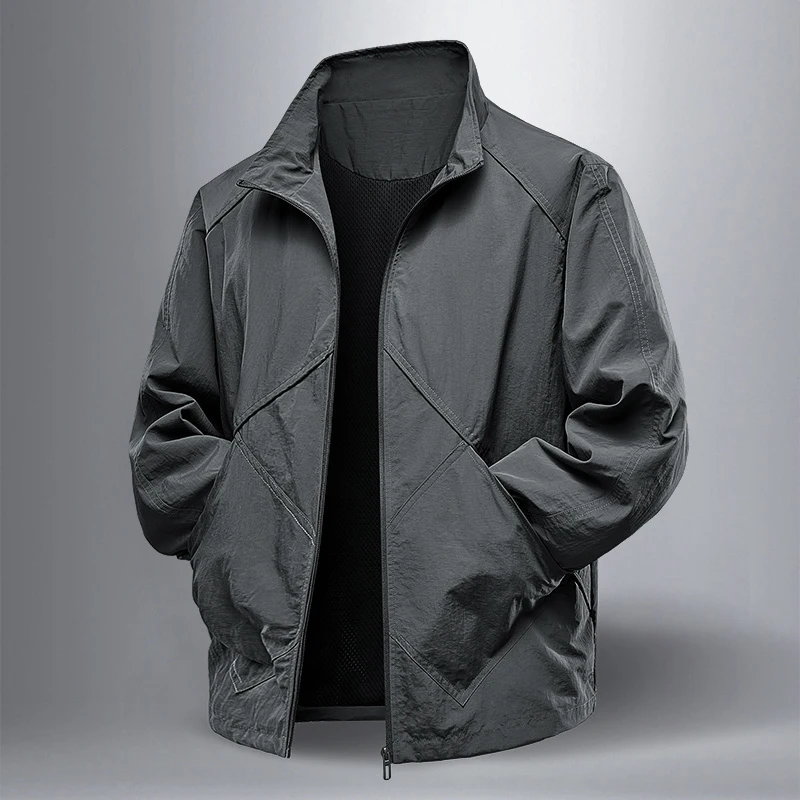 Veste d'automne à col montant pour hommes, ample, pour sport de chasse, randonnée, alpinisme, coupe-vent, tactique de Camping, veste décontractée