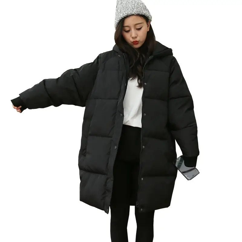 Women Maternity Winter Puffer Jacket Long Outerwear Coat Splashproof Windproof Hooded Down Jacket Pregnant Long Winter Coat